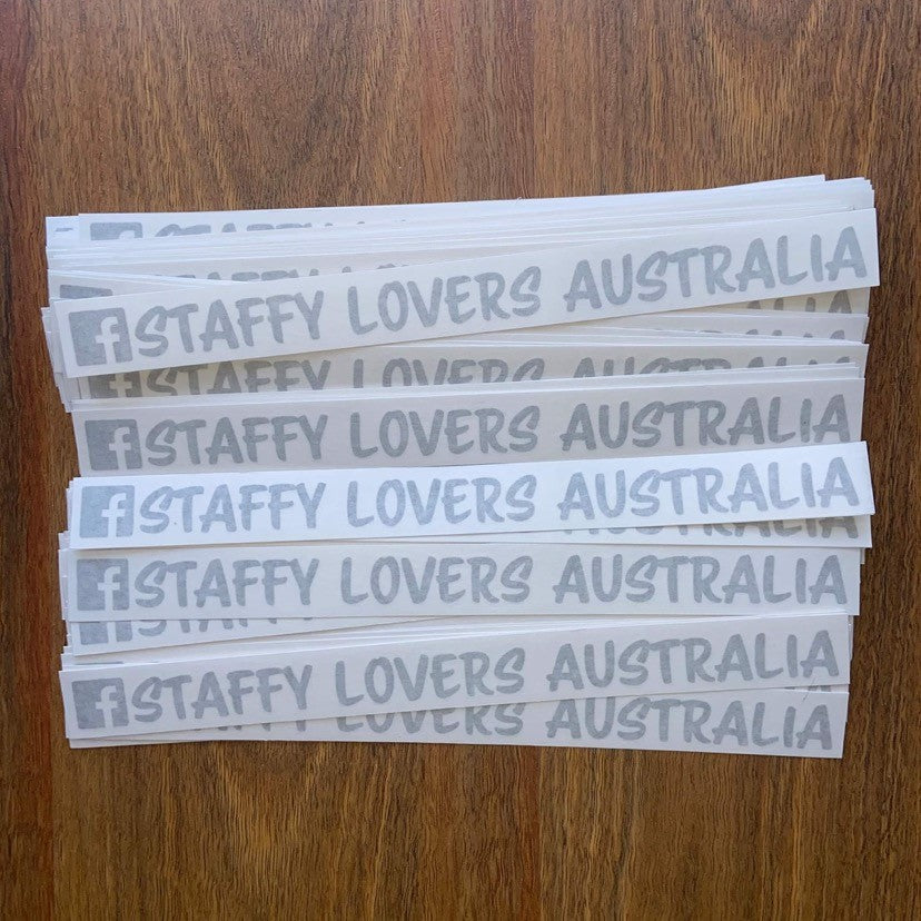 Staffy Lovers Australia vinyl sticker 300mm CLEARANCE